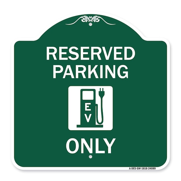 Signmission Ev W/ Electric Vehicle Charging Station Graphic, Green & White Alum Sign, 18" x 18", GW-1818-24089 A-DES-GW-1818-24089 - main